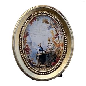 Frames Vintage Picture Frame Wedding Year Baroque Display Holder Stand Tabletop Wall Mounted Resin Ornament Living Room Antique
