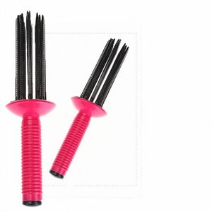 Pente inovador redondo não machuca o cabelo ABS Curling Make Up Brush Roller Roll Comb Hairdring Tool h4xS #