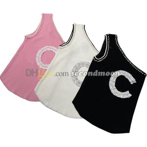 Off Axel Tanks Top Pearl Decoration Vest Summer Elastic Knits Topps Sport T Shirt