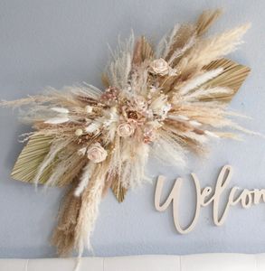 Fiori secchi Pampas Erba Disposizioni ad arco Decorazioni per la casa da pareteCamera dei bambiniDecorazioni per baby shower florealiSfondo per matrimonioArredamento Boho 240309