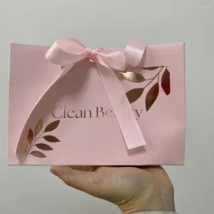 Gift Wrap 500pcs/Lot Wholesale Custom Logo Packaging Carry Bags Boutique Shopping Paper With Your Own