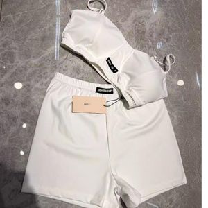 Baddräkter Designer Trendiga badkläder 24SS MIUI Fashion Design Vest och Shorts2 Piece Set Women Letter Brodery Bekväm high end