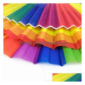 Party Favor New Rainbow Led Handheld Folding Fan Retro Style Birthday Graduation Holiday Props T3I5669 Drop Delivery Home Garden Festi Dhyb5