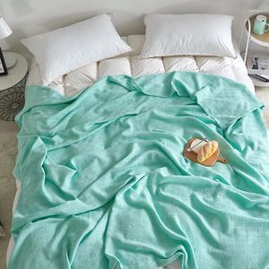 ブランケット格子縞のガーゼベッドルームブランケット一般的な昼寝室のカバーは、エアコンキルトの柔らかく通気性のある綿ベッドを投げます
