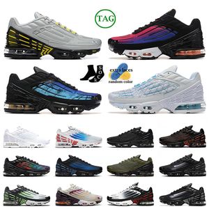 Inställt 3 Tn Plus Running Shoes Tnplus TNS Size 46 Sport Mesh Triple Black White Marseilles Laser Blue Olive Linen Men Women Jogging Trainers Sneakers