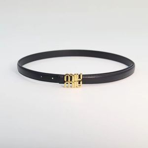 mium Belt women's luxury designer belt first-layer cowhide MUI MUI high-quality girls' dress jeans small belt