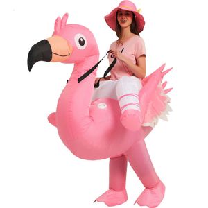 Mascot Costumes Adult Riding Costume Iatable Suit Advertising Blow Up Flamingo Dress for Entertainments