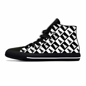 Scarpe checkmate pezzi di scacchi mobilità figo cool stoffa casual scarpe high top comode top traspirante 3d uomini sneaker da donna