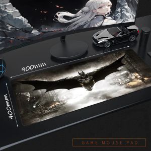 Almofadas Grande Mouse Pad Gamer Acessórios de Escritório para Gamers Gaming Gabinete Tapete Anime Mause Batmans Logo Mousepad XXL PC Tapetes Teclado