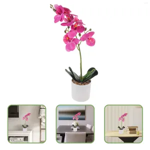 Dekoratif çiçekler yapay çiçek phalaenopsis sahte saksı bitkileri süsleme hayat benzeri küçük bonsai gülleri kapalı