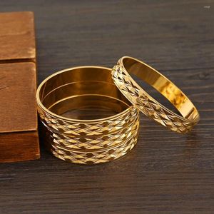 Bangle 4 pcs 24k banhado a ouro vintage para mulheres de alta qualidade dubai noiva casamento pulseira etíope áfrica presentes de festa