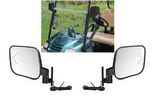 Accessories Golf Cart Rear View Mirror with LED Turn Signal | Golf Cart Side Mirror with LED trun Signal Fits EZGO Club Car Yamaha etc Most