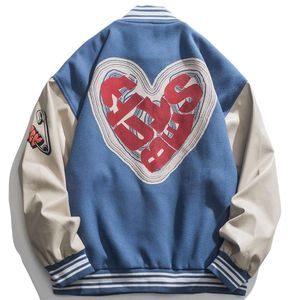 Vamtac Mens Varsity Vintage Streetwear Letterman Jaquetas Gráfico Bomber Jaqueta de Beisebol Unissex Azul