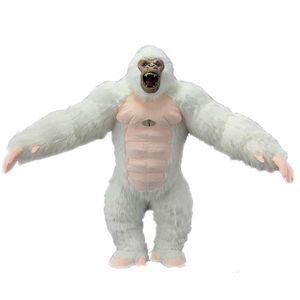 Mascot Costumes 2m/2.6m White Gorilla Iatable Costume Adult Full Body Walking Mascot Blow Up Dress Kingkong Outfit for Halloween