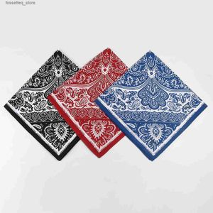 Chusteczka 3pcscotton nerkowca kwiat Hip-Hop Bandanas for Women Men Pocket Pocket Outdoor Sport Square Scyk Scarf Breykefief L240322