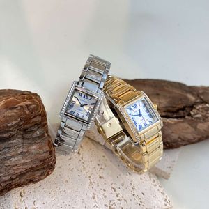 Diamond Square Set Couple Fashion Roman Quartz Tank Series Men's and Women's Texture Watch New