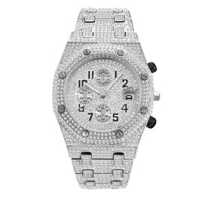 Luxurious with Factory Custom Pass Test Iced Out Vvs Moissanite Watch Women Hip Hop Full Diamond Watches HB-MH