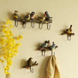 Racks Bird Clothes Hook Door Entrance Key Storage Holder Creative Pastoral Wall Coat Hat Rack Wall Hanging Hook Wall Decoration WJ918