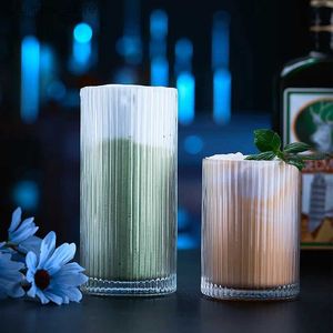 Vinglasglas Vinglas japanska vertikala randiga glas hushållssaft kopp internet känd kaffekopp cocktail glas is öl glas whisky glas l240323