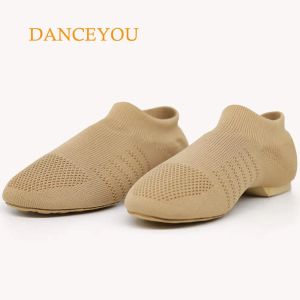 Boots DanceUs Sapatos de dança Modernos dançando tricô Baile Ballroom Latin Jazz Shoes Mesh Sneakers Party for Women Girls