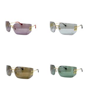 2024新しいMui Rimless Designer Sunglasses女性のための長方形のサングラス抗増殖UV400保護偏光アイウェアメガネ男性実用的なFA0103 E4