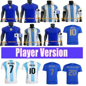 Soccer Jerseys L.MARTINEZ Argentina 3 Star MESSIS 24 25 Player Version MAC ALLISTER DYBALA DI MARIA MARTINEZ DE PAUL MARADONA Kit Men Football Shirt