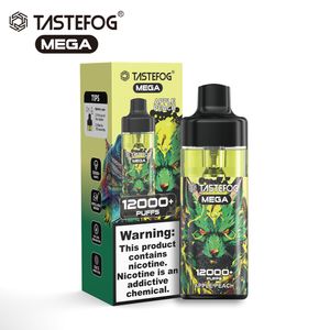 Lanterna RGB descartável Vape 12000 baforadas Tastefog Mega Pod recarregável com tanque cristalino atacado