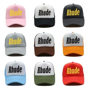 Rhude Cap Mens Designer Hat Casquette Top Womens Sun Hats Fashion Trend Street Ball Caps Baseball Sports Summer Beach Netting Breathable Polo Man Hat Beanie Hats