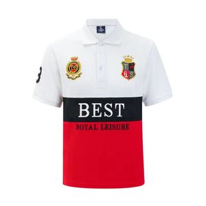 Men's Short-Sleeved POLO Shirt with Turn-Down Collar and Embroidered Decor, Summer New, High-End Style in Pure Cotton