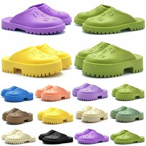 Designer sandal platform Slide Slipper Men Women Flat Black pink Brown Green Yellow Shoes summer Slippers size 35-44