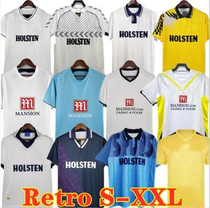 Tottenhamklinsmann Retro Soccer Jerseys Spurs Gascoigne Anderton Sheringham 82 83 84 86 90 91 92 95 98 99 06 07 08 09 Ferdinand Lineker Ginola Vintage Shirt