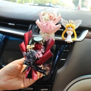 Car Air Freshener Mini Rose Car Ventilation Clip Creative Flower Mini Car Parfym Air Freshener 24323