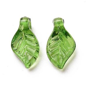 Charms 100pcs Green Leaf Transparent Acrylic Mini Pendant For Jewelry Making Diy Necklace Bracelet Earring Accessories Supplies