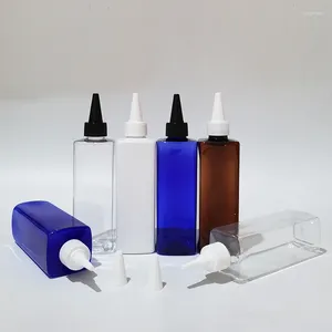 Storage Bottles 30pcs 250ml Empty Square Black PET Bottle With Pointed Mouth Cap Container For Shampoo Liquid Soap Personal Cosmetic