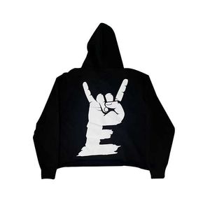 Personalizado streetwear hip hop oversized corte borda cortada hoodies 100% algodão pesado puff impressão hoodie masculino