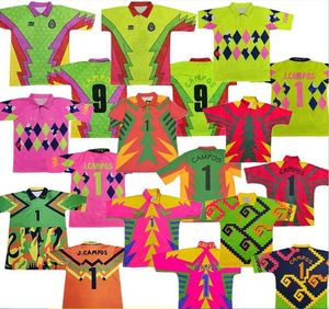 Retro Jorge Campos Soccer Jerseys El Inmortal Campos J Navarrete Bright Bidragen Portero målvakten 92 93 95 98 målvakt golf fotbollsskjortor