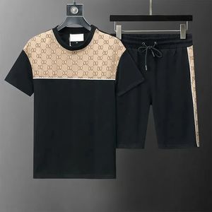 Mens modespår Summer T -skjortor Shorts Kläduppsättningar med bokstäver Casual Streetwear Trend Suits Män andningsbara tees