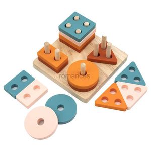 Ordinamento Nidificazione Impilabile giocattoli Terry.HU inserto geometrico in silicone per blocchi morbidi in legno per bambini educativo giocattolo Montessori impilabile 24323