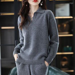 Frauen Trainingsanzüge 2024 Herbst Winter Gestrickte Anzug Weibliche Mode Zwei-stück Sets Casual Temperament Hosen