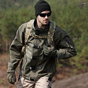 Giubbotti da uomo 2024 Giacca tattica militare Cappotto con cappuccio multitasche impermeabile resistente all'usura Bomber antivento all'aperto Combattimento Escursionismo