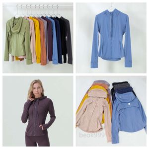 Hoodies اليوغا Luwomen-835 ارتداء الخريف والشتاء غلاف مقنعين صلبة ألوان رياضية غير رسمية ركض اللياقة البدنية اليوغا هوديس