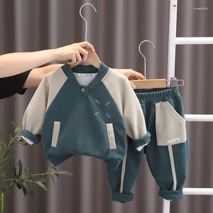 Clothing Sets 2024 Spring Autumn Baby Boys Set Children Cotton Patchwork Tops Pants 2Pcs Outfits Kids Sportswear Casual Costume