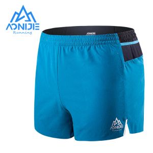 Shorts Aonijie F5101 Men sportar snabbt torrt utan foder shorts lätta elastiska bälteslådor stammar för gymnastikkörning för gym