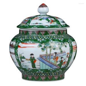 Vaser Jingdezhen keramiskt te kan vardagsrum vin skåp hem dekoration skrivbord förvaring burk