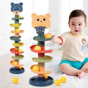 Sorting Nesting Stacking toys Baby Toys Rotating Rolling Ball Glider Tower Childrens Early Education Track Gift Box 24323