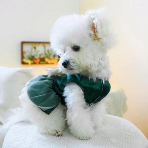 Dog Apparel Mesh Splicing Pet Dress Comfortable Clothes For Small Breeds Stylish Princess Dresses With Bow
