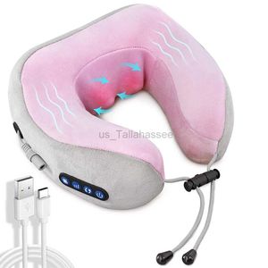 Masowanie poduszki na szyję elektryczny masażer szyi z ogrzewaniem 3D głęboko wściekającym koralikiem do bólu na szyi bólu do ładowania nieładne poduszki na szyję masażer 240322