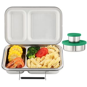 AOHEA Bento Box из нержавеющей стали с 2 отделениями для обеда и контейнерами без BPA, легко чистится, универсальный 240312