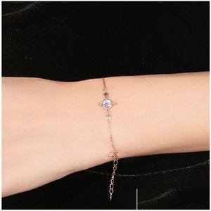 Chain Moonstone Planet Tassel Star Bracelet Bangle For Women Girls Party Jewelry Drop Delivery Bracelets Dhmhh