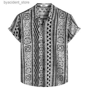 Freizeithemden für Herren Herren-Sommer-Tropenhemd mit kurzen Ärmeln, Button-Down-Hemd, 3D-gedrucktes, lässiges Strand-Hawaiihemd, übergroße Herren- und Damenhemden bis L240320